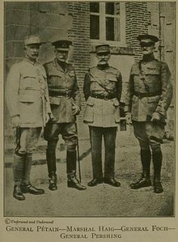 Foch, Petain, Haig, Pershing July 1918